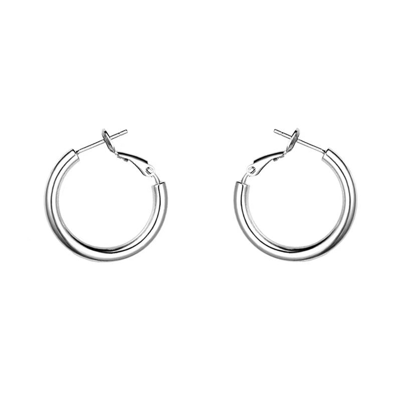 925 Sterling Silver Plain Hoop Earrings