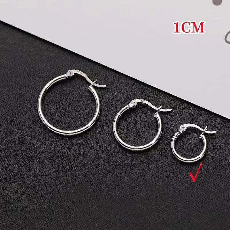 925 Sterling Silver Plain Hoop Earrings